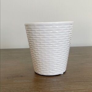 Textured White Ceramic Planter